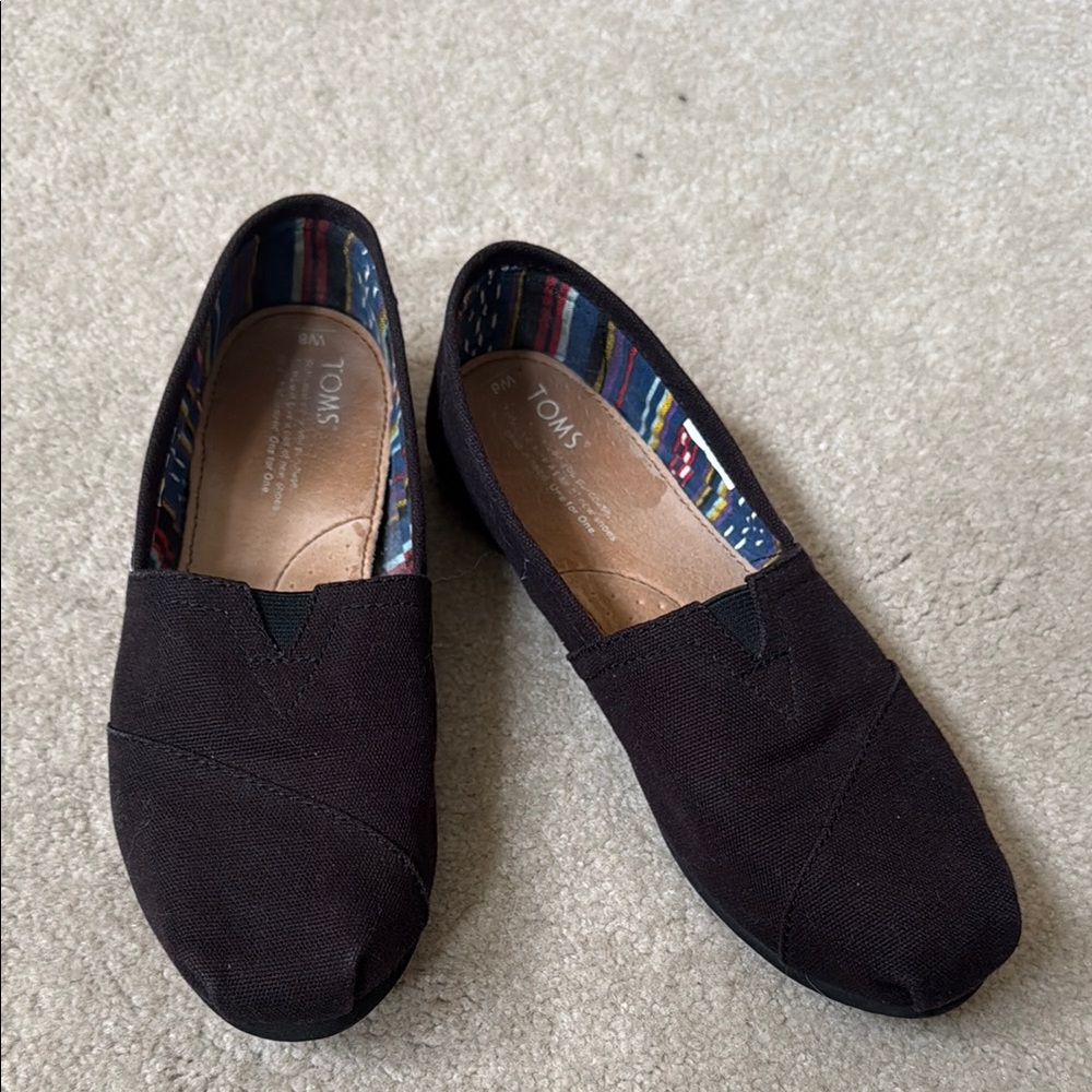 TOMS Black Slip-On Shoes